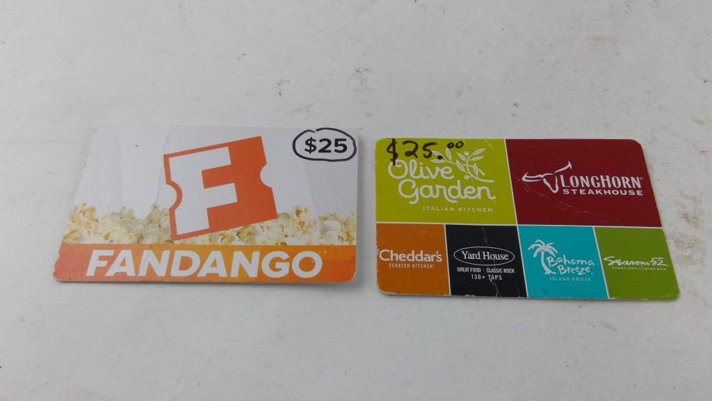 Gift Card Lot, 2 Pieces