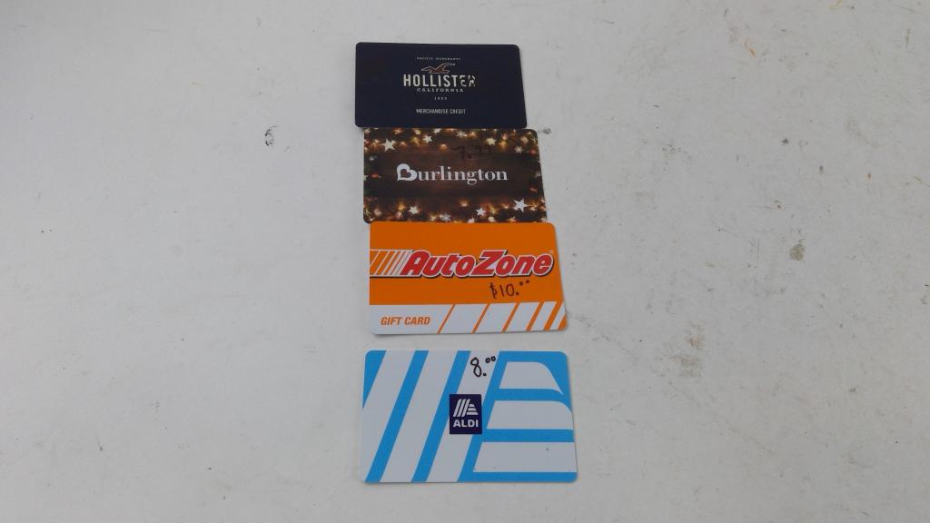 Gift Card Lot, 4 Pieces