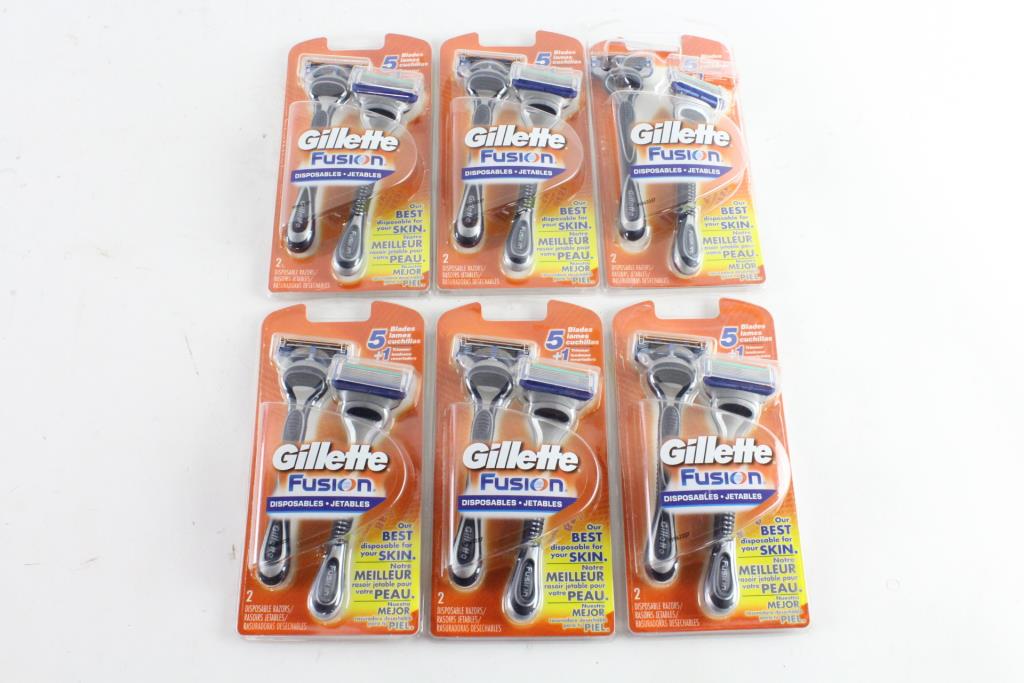 Gillette Fusion Disposable Razors 2 Pack, 6 Pieces Property Room