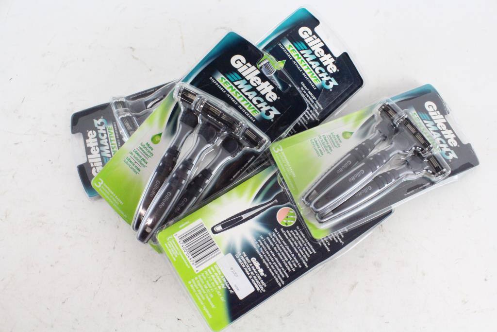 Gillette Mach3 Sensitive Disposable Razor 3Packs, 8 Pieces Property Room
