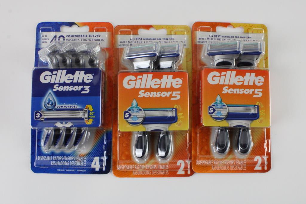 Gillette Sensor 5 And Sensor 3 Disposable Razor 2 And 4 Packs, 3 Pieces ...
