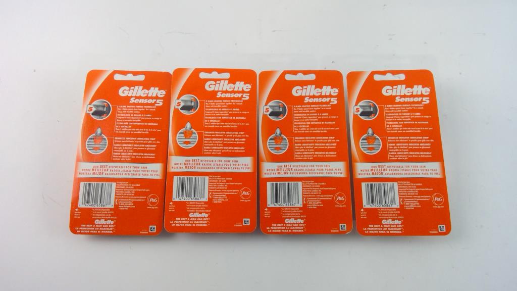 Gillette Sensor 5 Disposable Razors, 4 Pieces | Property Room