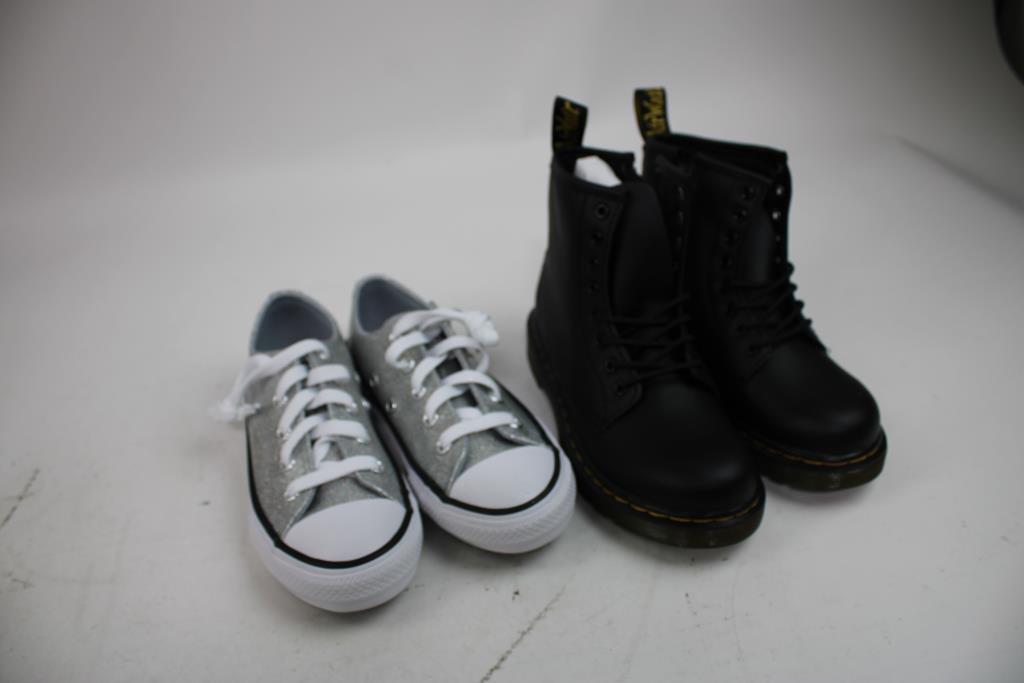 Girls' Shoe Lot - Skechers, Doc Martens, Converse, Junior Size 13, Size 1, 4 Pieces