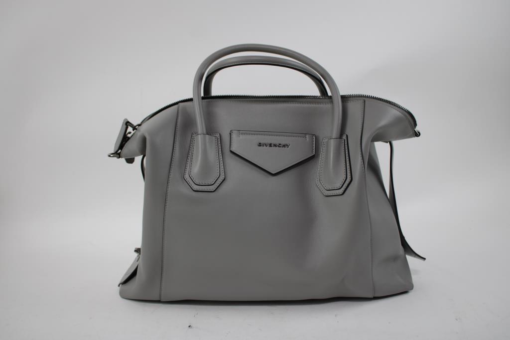 Givenchy Pearl Grey Smooth Leather Small Antigona Soft Bag