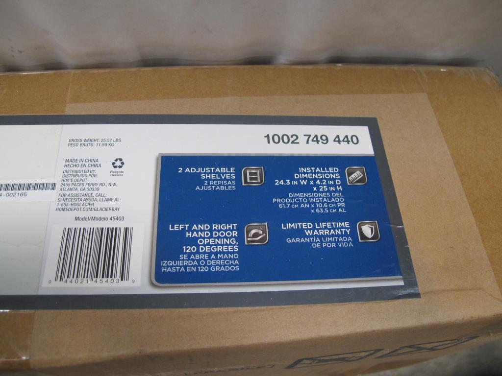 Glacier Bay 24" Beveled Triview Frameless Medicine Property Room