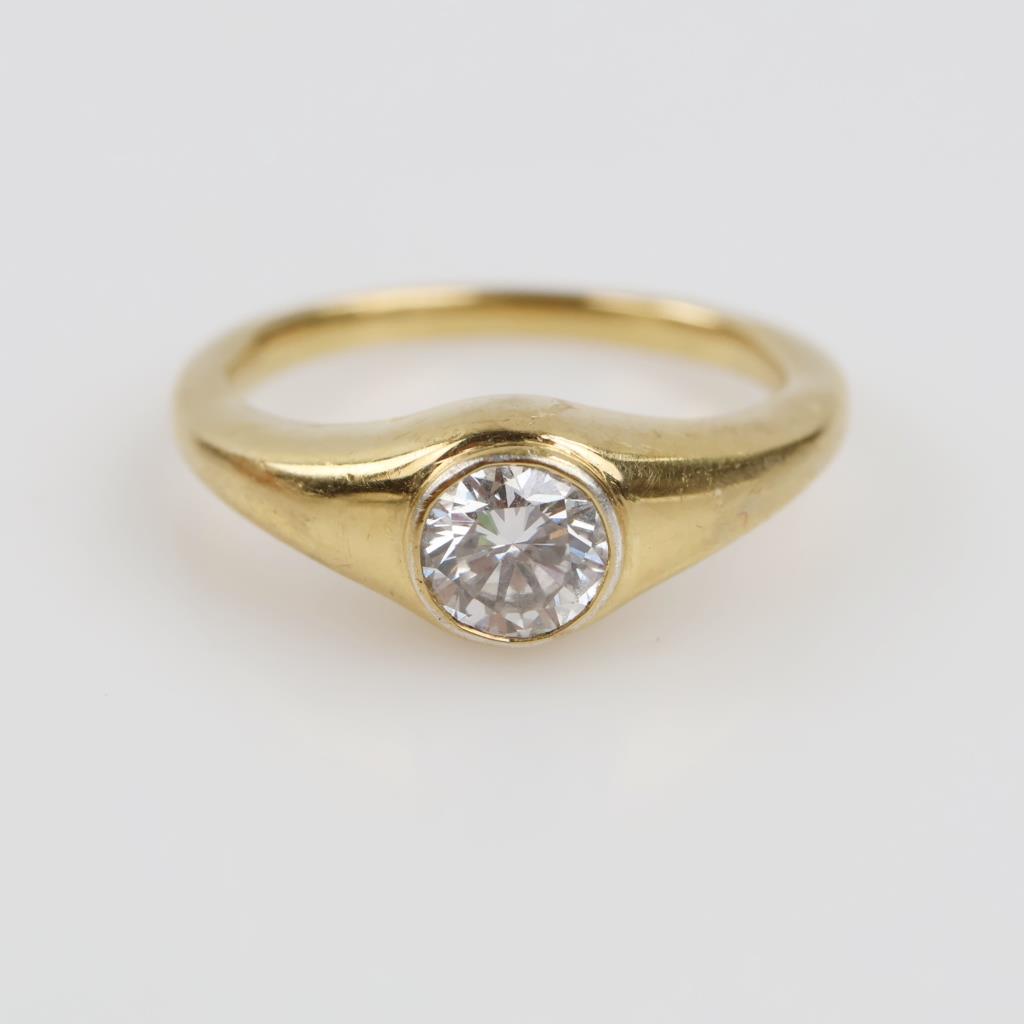 Gold Over Sterling Silver Diamond Ring