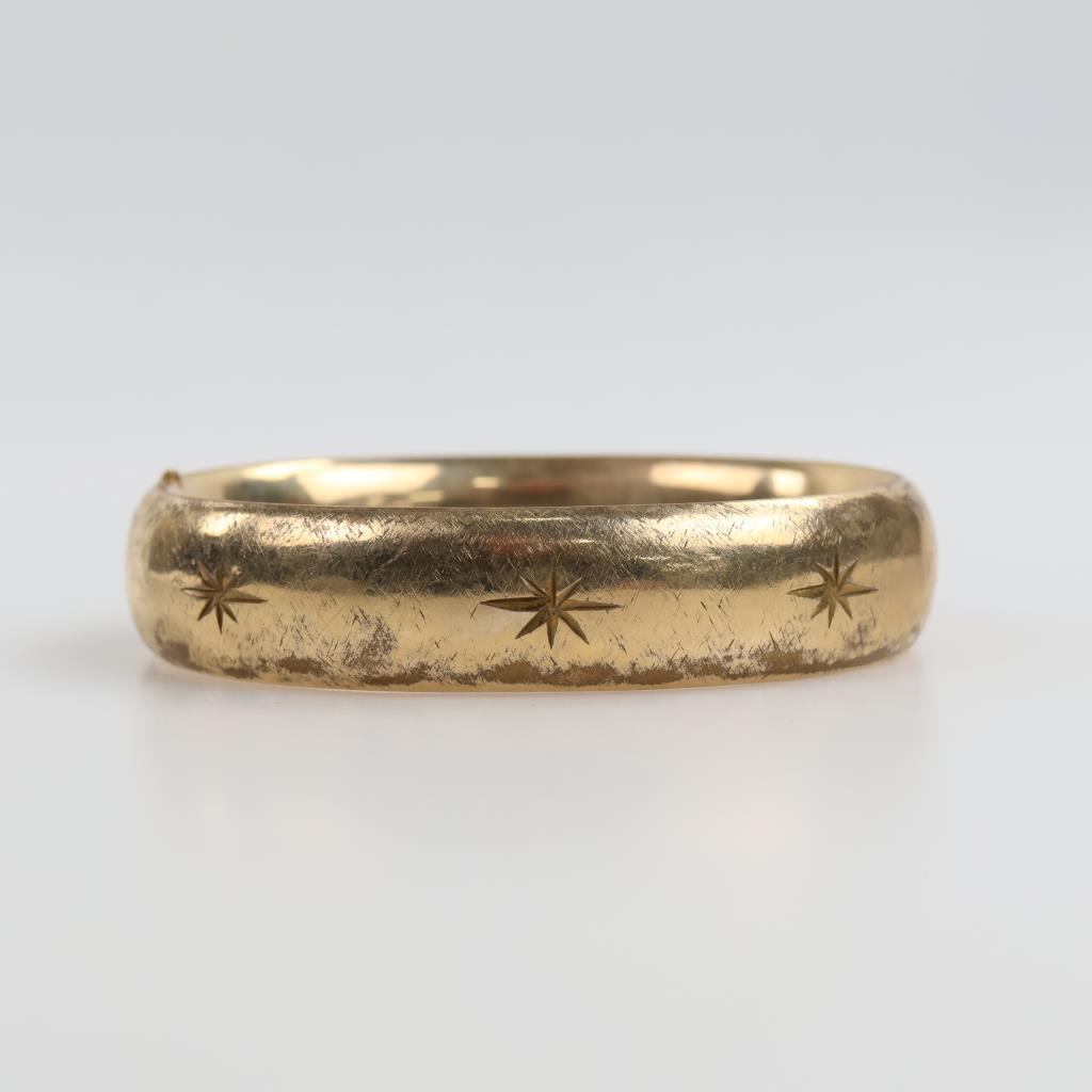 Gold Plated Hollow Hinged Bangle