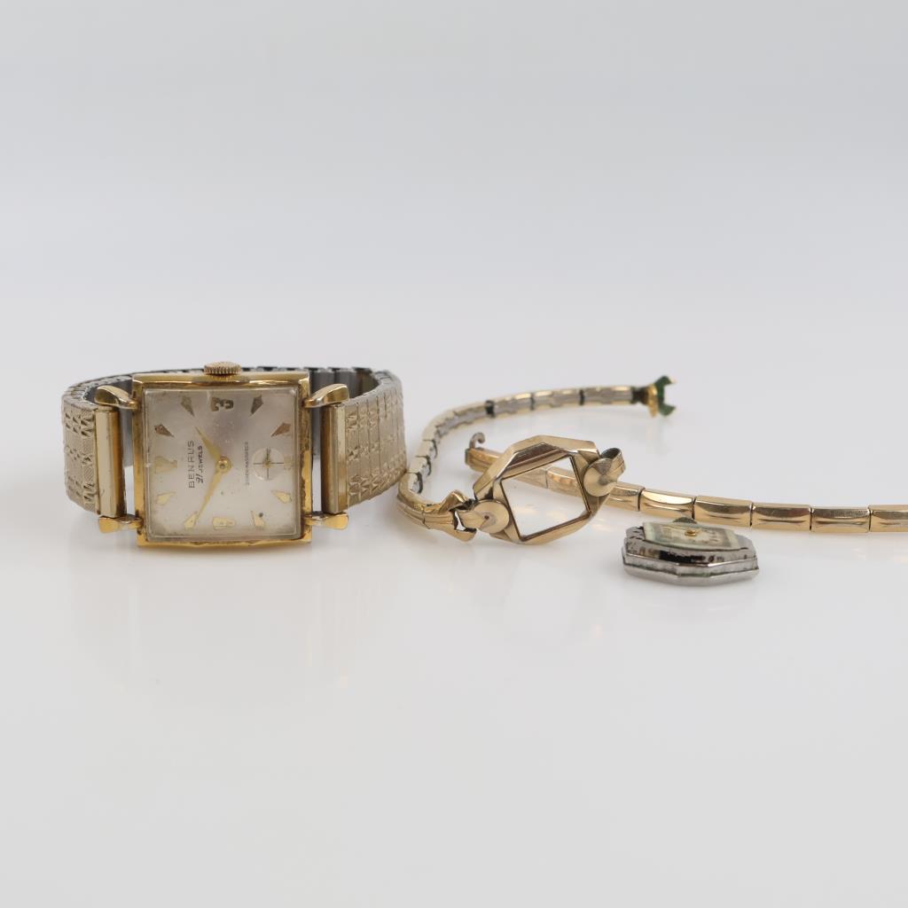 Gold Plated Mixed Watches And Band, 2+ Watches