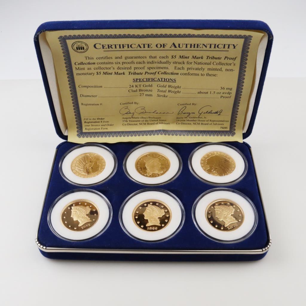 Gold Plated Replica American's Rare Tribute Proof Collection With COA Property Room