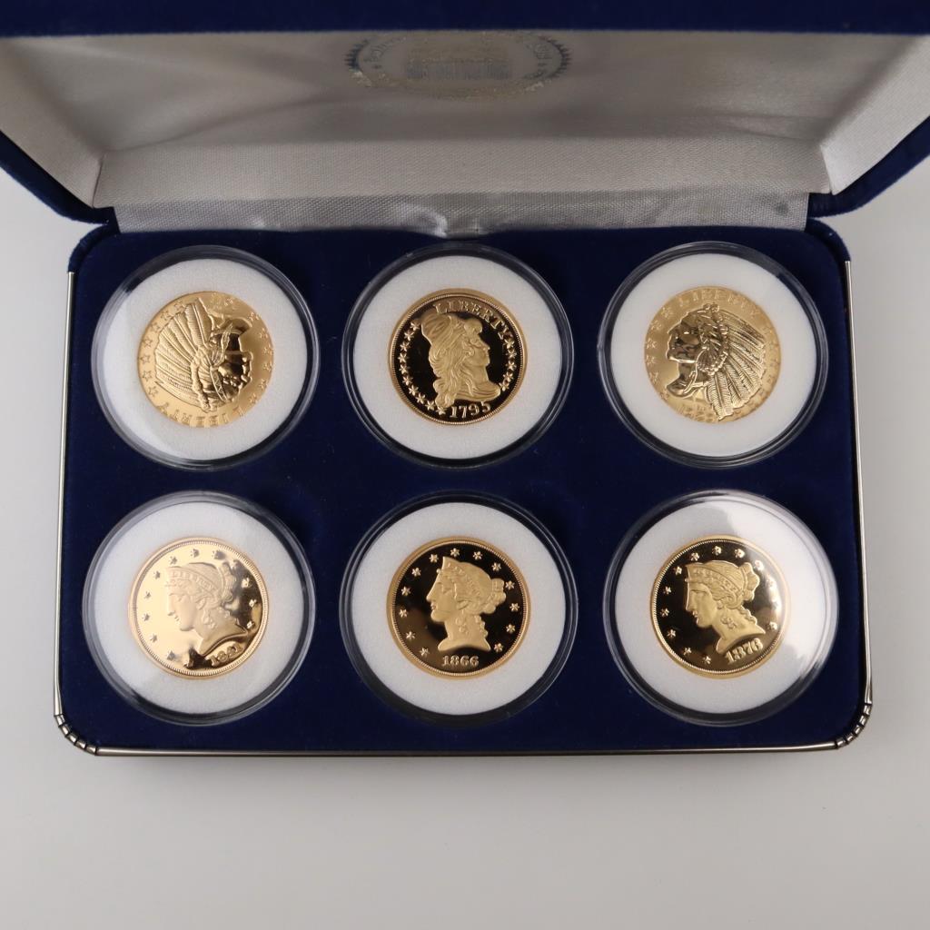 Gold Plated Replica American's Rare Tribute Proof Collection With COA Property Room