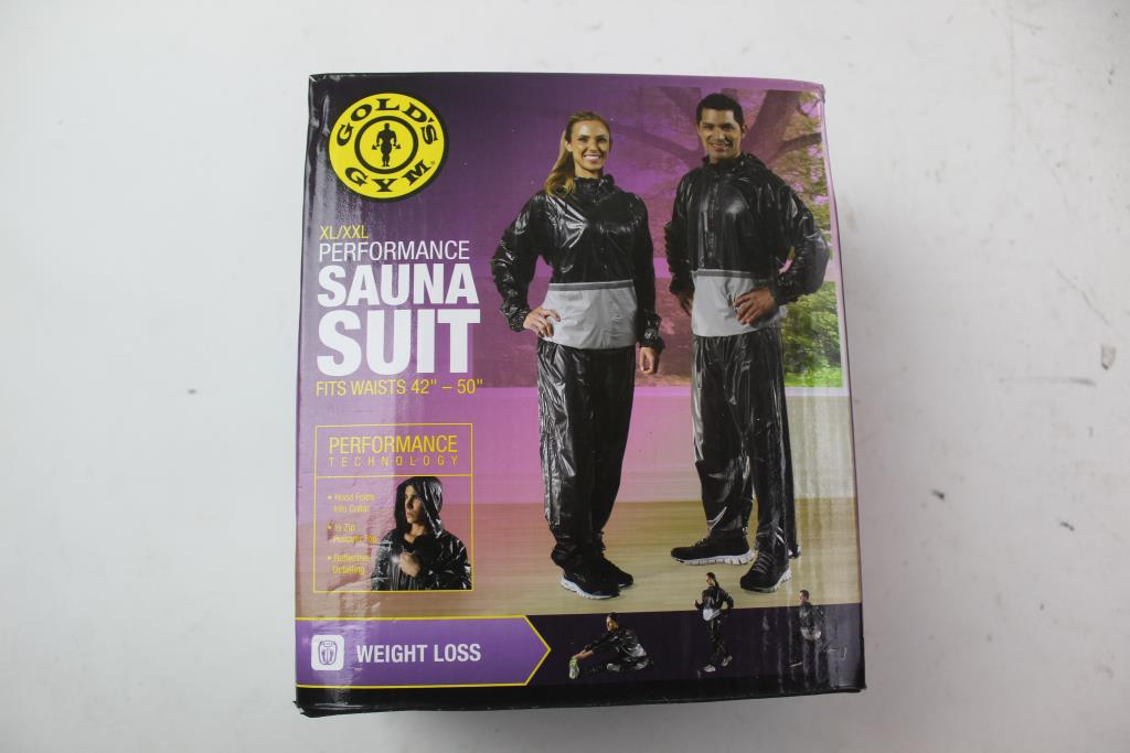 Gold's Gym Sauna Suit And Other Fitness Gear, 4 Pieces Property Room