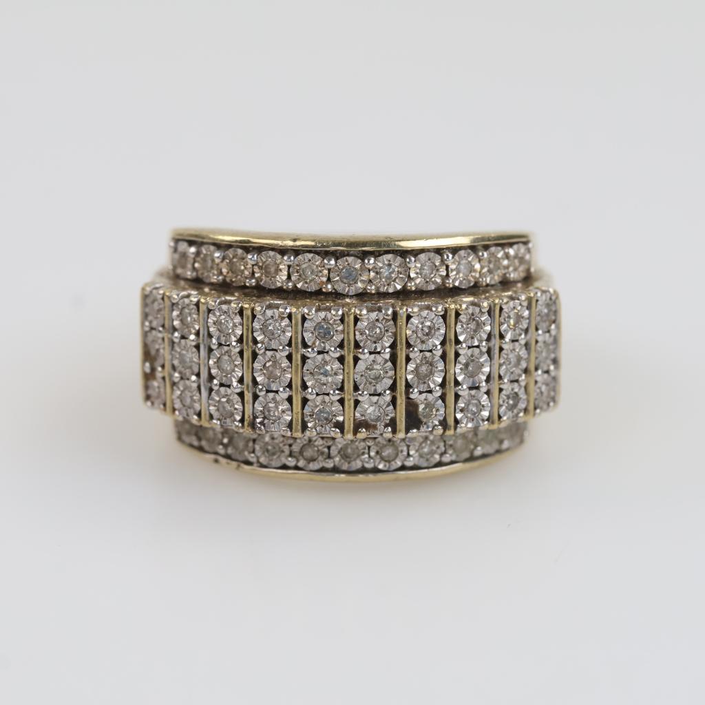 GP Over Silver Diamond Accent Ring