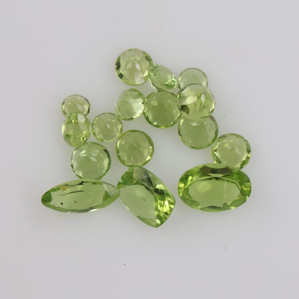 Green Faceted Loose Jewelry Craft Stones, 9+ Stones
