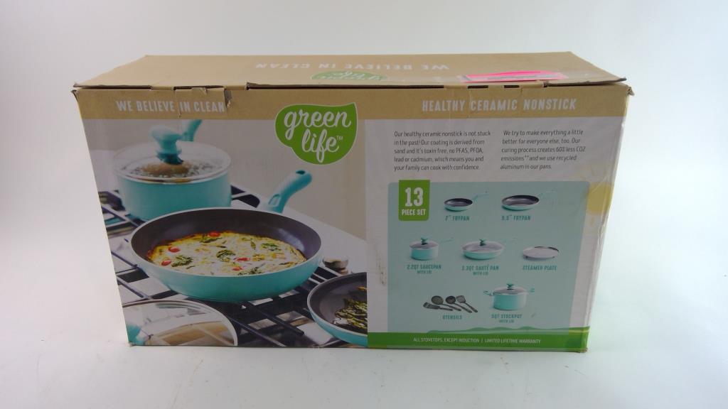 Green Life 13 Piece Cookware Set Property Room