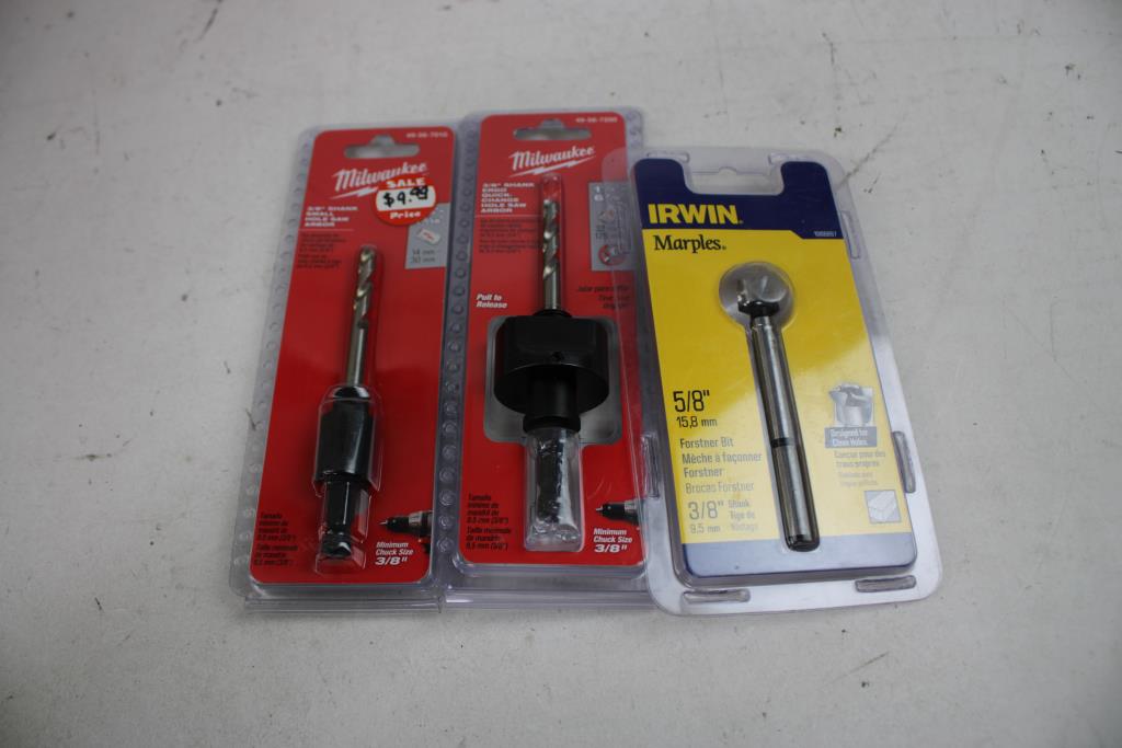 Greenlee Hole Cutters, Milwaukee Hole Saw Arbors, And More, 6 Pieces