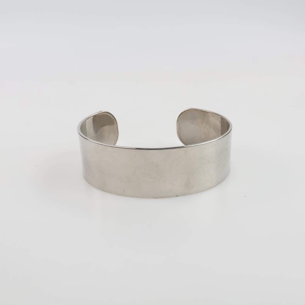 Grey Metal Wide Fashion Cuff Bracelet
