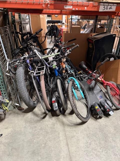 Group Of 10 Used Bikes With E-Scooters