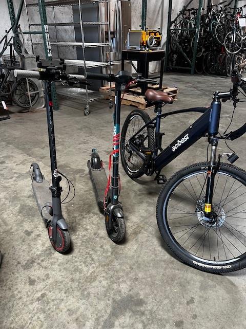 Group Of Used 2 E-Scooters And 1 Used E-Bikes