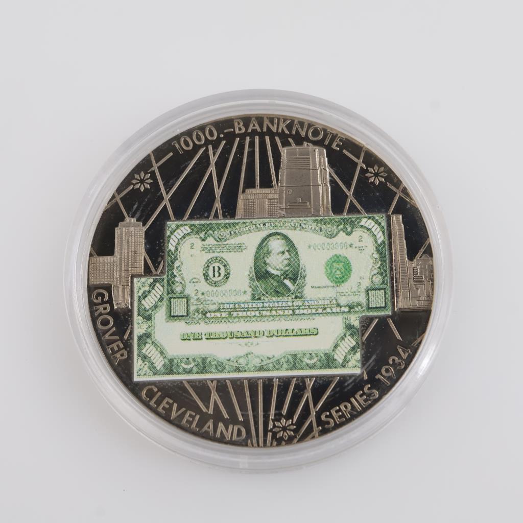 Grover Cleveland $1000 Banknote Token With COA