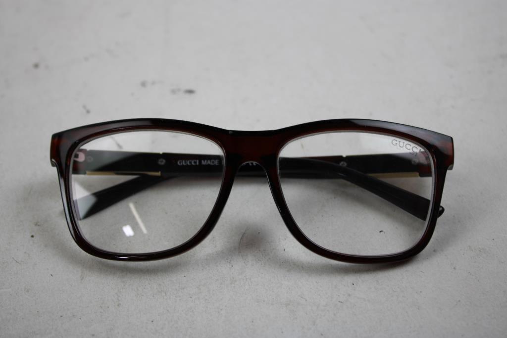 Gucci Brown Rectangle Eyeglasses