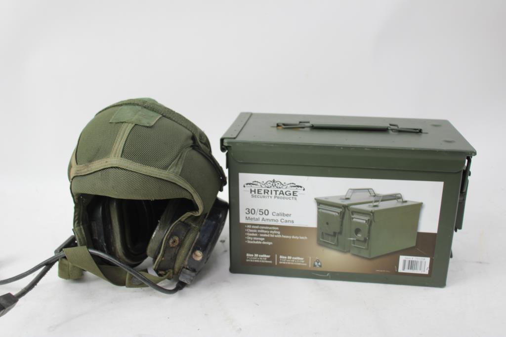 Gun Cleaning Kit, Ammo Can, Antique Headset, Gold Balls, Wind Bellow