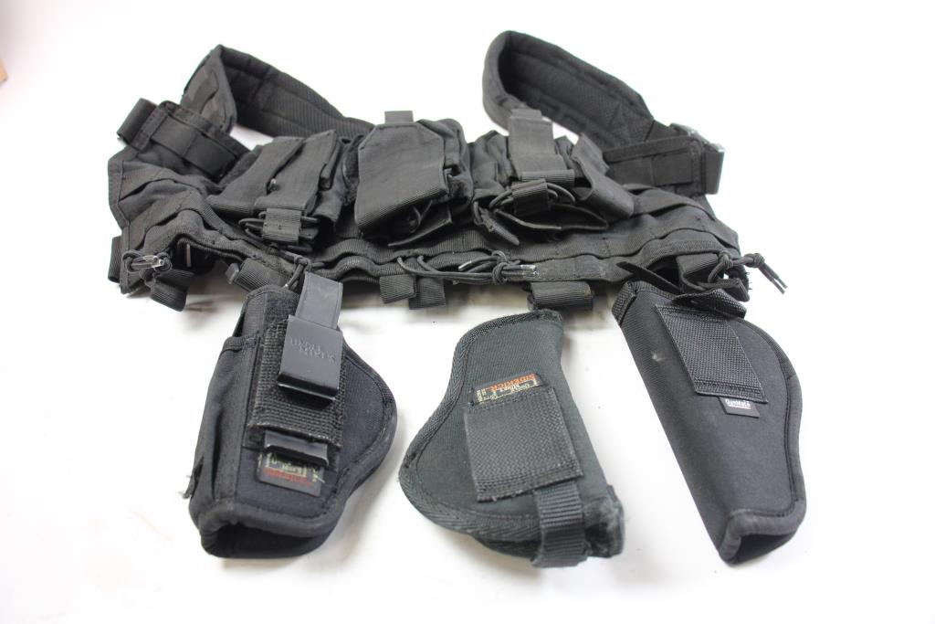 Gun Holsters, Knives And Point Blank Body Armor, 3+ Pieces Property Room
