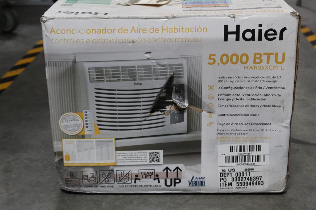 Haier 5,000 BTU Window Air Conditioner, 115V, HWF05XCRL Property Room