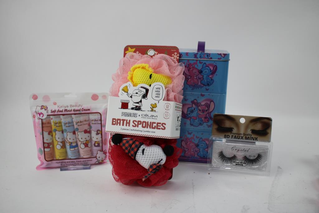Hair Accessories, Notebooks, Keychains, Bath Sponges, Wallets, And More