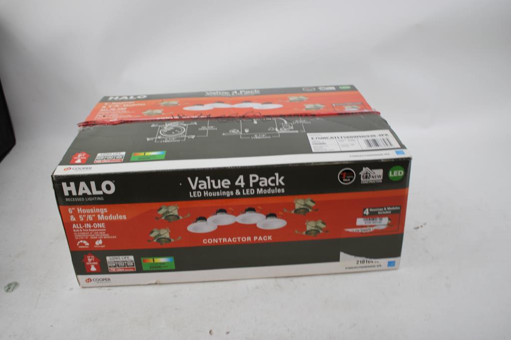 HALO Recessed Lighting 6" Housings And 5"/6" Modules LED Value 4-Pack