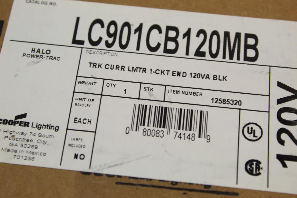 Halo Track Lighting LC901 Single Circuit Current Limiter End Feed 120W