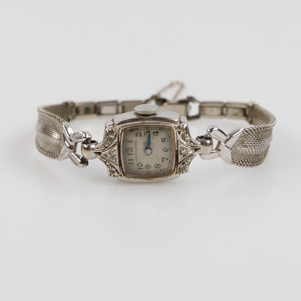 Hamilton 14kt White Gold Diamond Dress Watch