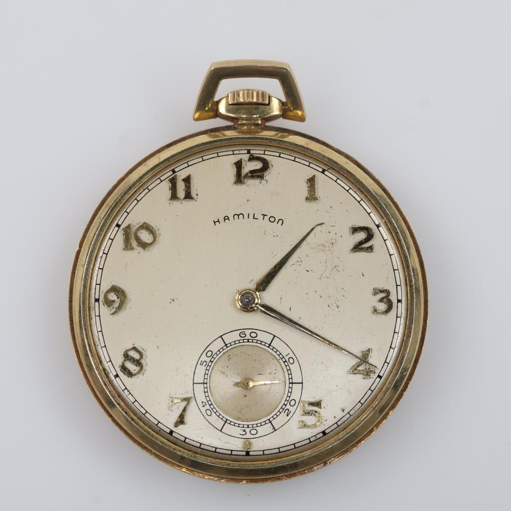 Hamilton Watch Co. 14kt GF Pocket Watch
