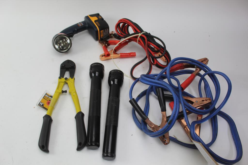 Hammer, Bolt Cutter, Flashlights, Jumper Cable MagLite, WorkForce