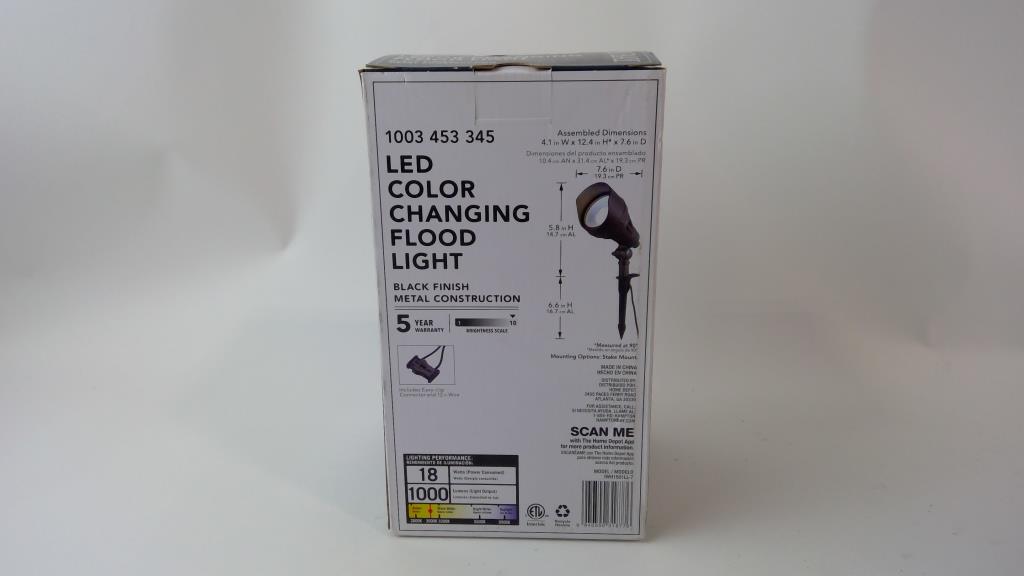 HAMPTon Bay LED Color Changing Flood Light Property Room