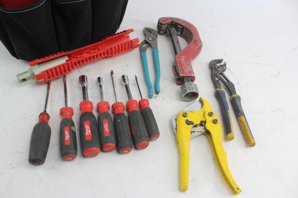 Hand Tools, Husky Deep Socket Set, & More In Husky Tool Bag; 15+ Pieces