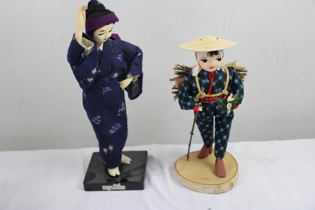 Handmade Japanese Dolls, 2 Pieces