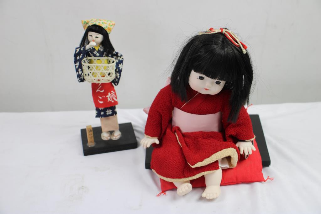Handmade Japanese Dolls, 2 Pieces