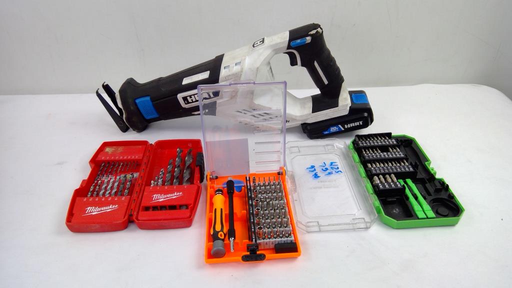 HART Reciprocating Saw, Milwaukee Drill Bits, And More, 4 Pieces
