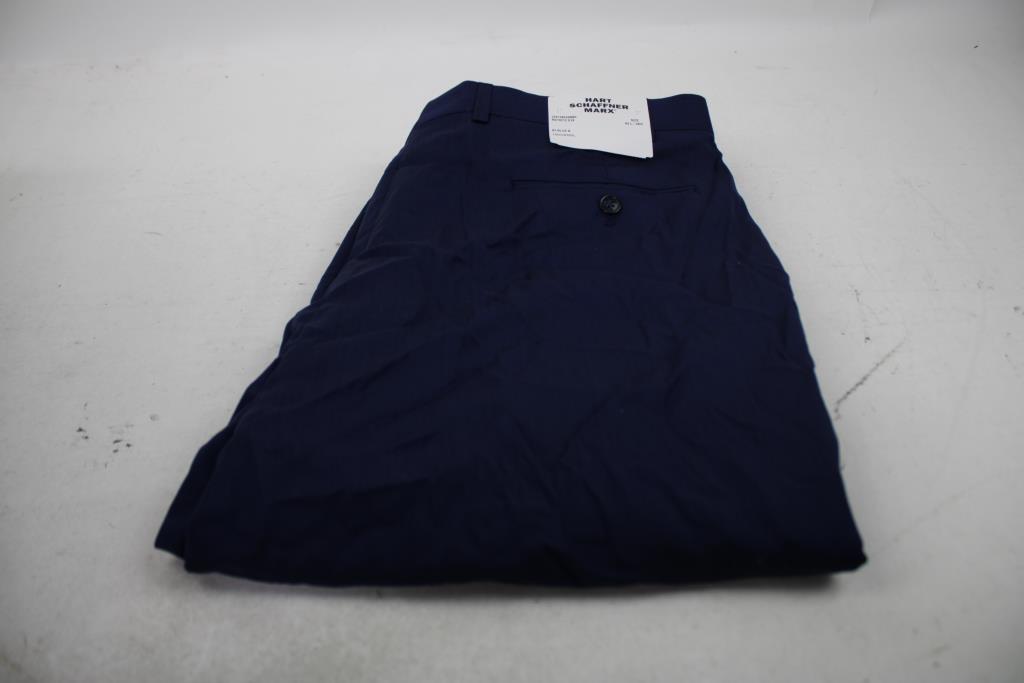 HART Schaffner Marx Blue Wool Slacks, Size 44Lx36W