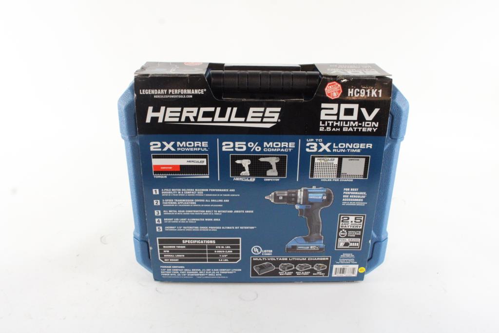 Hercules 1/2" Compact Drill/Driver Kit Property Room