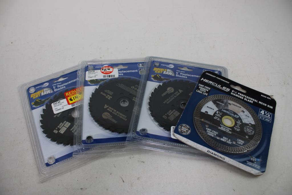 Hercules 4-1/2" Diamond Blade, Portland Saw 5" Replacement Blades, 4 Pieces