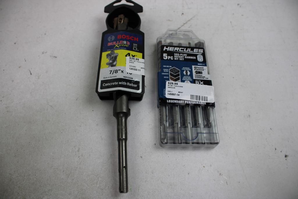 Hercules Rotary Hammer Bit Set, Milwaukee Step Drill Bit, And More, 5 Pieces