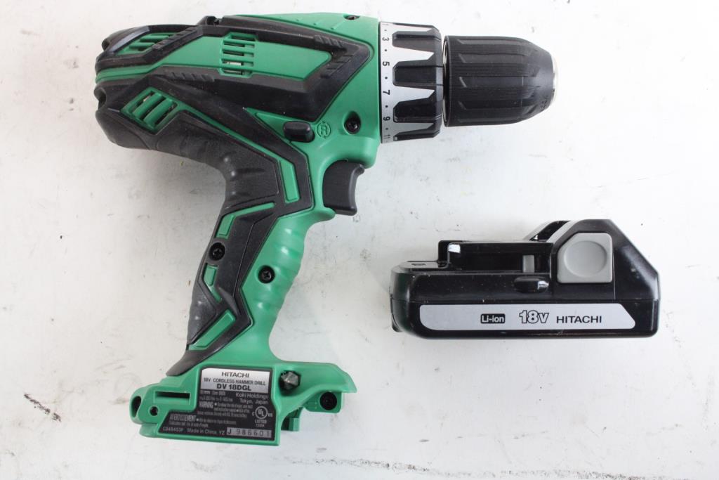 Hitachi Cordless Hammer Drill, With Battery Property Room