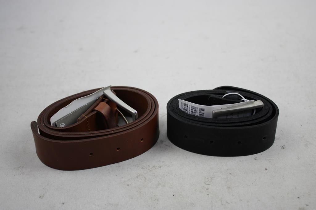 H&m Belts Size 35-36, 2 Pieces, Brown Light, Black