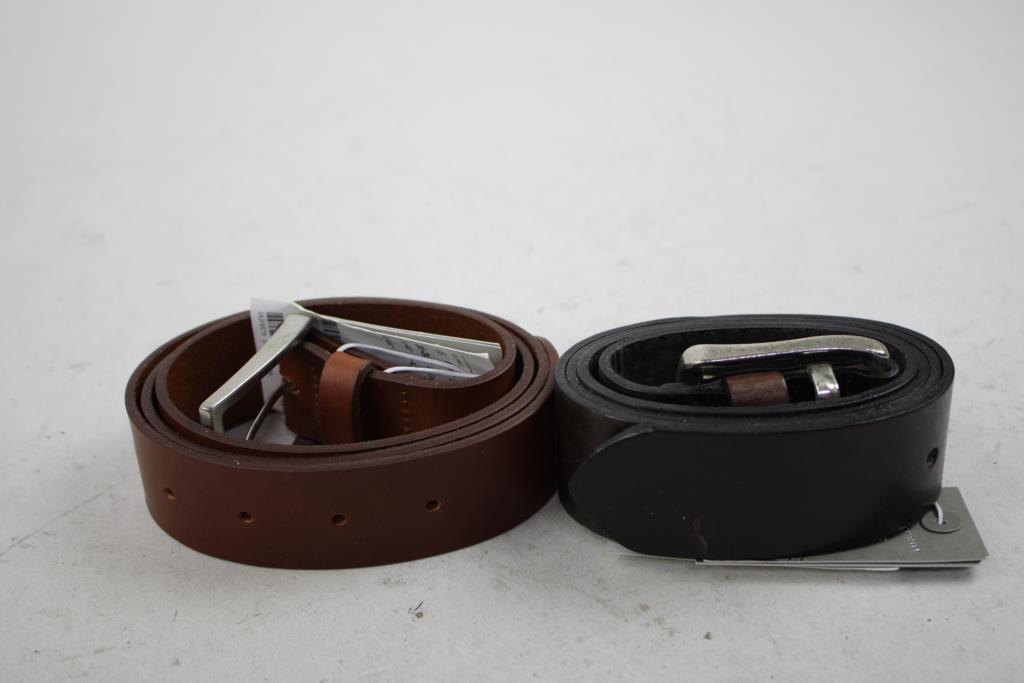 H&M Black, Tawny Brown Belts, 35-36", 2 Pieces