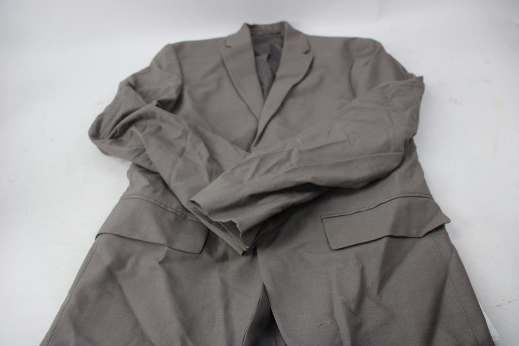 H&M Gray Single-Breasted Slim Fit Stretch Jacket, Size 36R