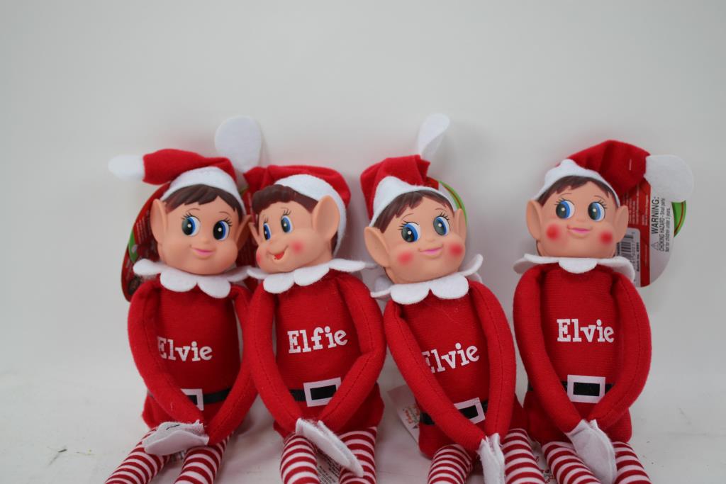 Holiday Naughty Elf Elvie, Elfie Dolls, 4 Pieces
