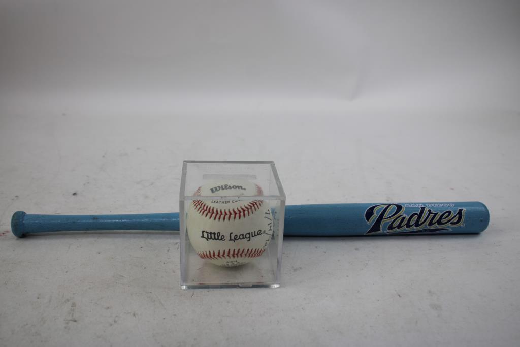 Hot Wheels 100-Car Case, Marvel Figurines, Wilson Baseball, And Mini Padres Bat, 8 Pieces