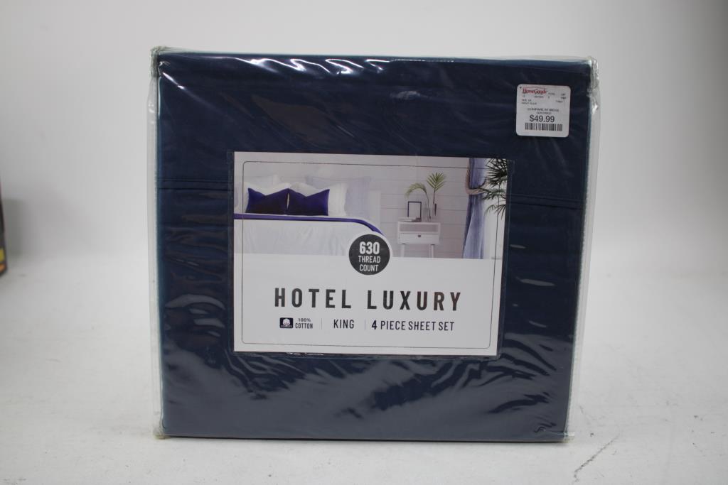 Hotel Luxury King 4-Piece Sheet Set, Blue