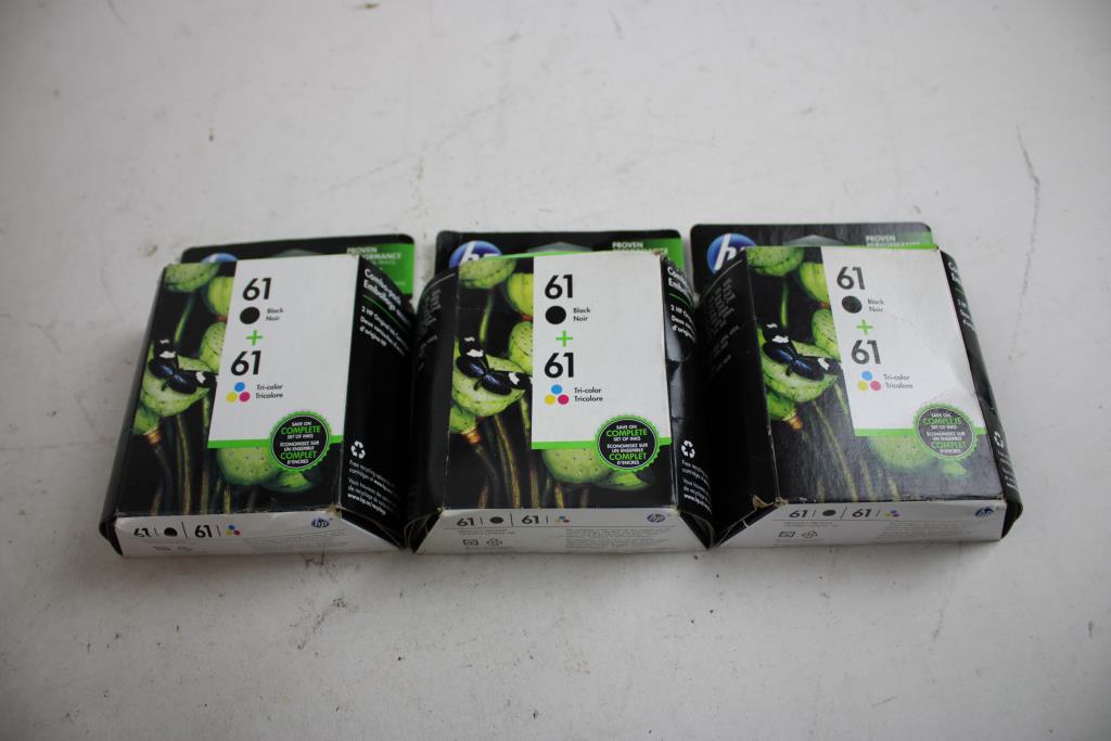 Hp 61 Black + 61 Tri Color Ink Cartridge Combo Pack 3 Pieces